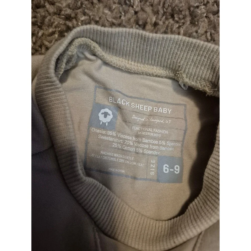 Black sheep baby sweatshirt bodysuit size 6-9 months